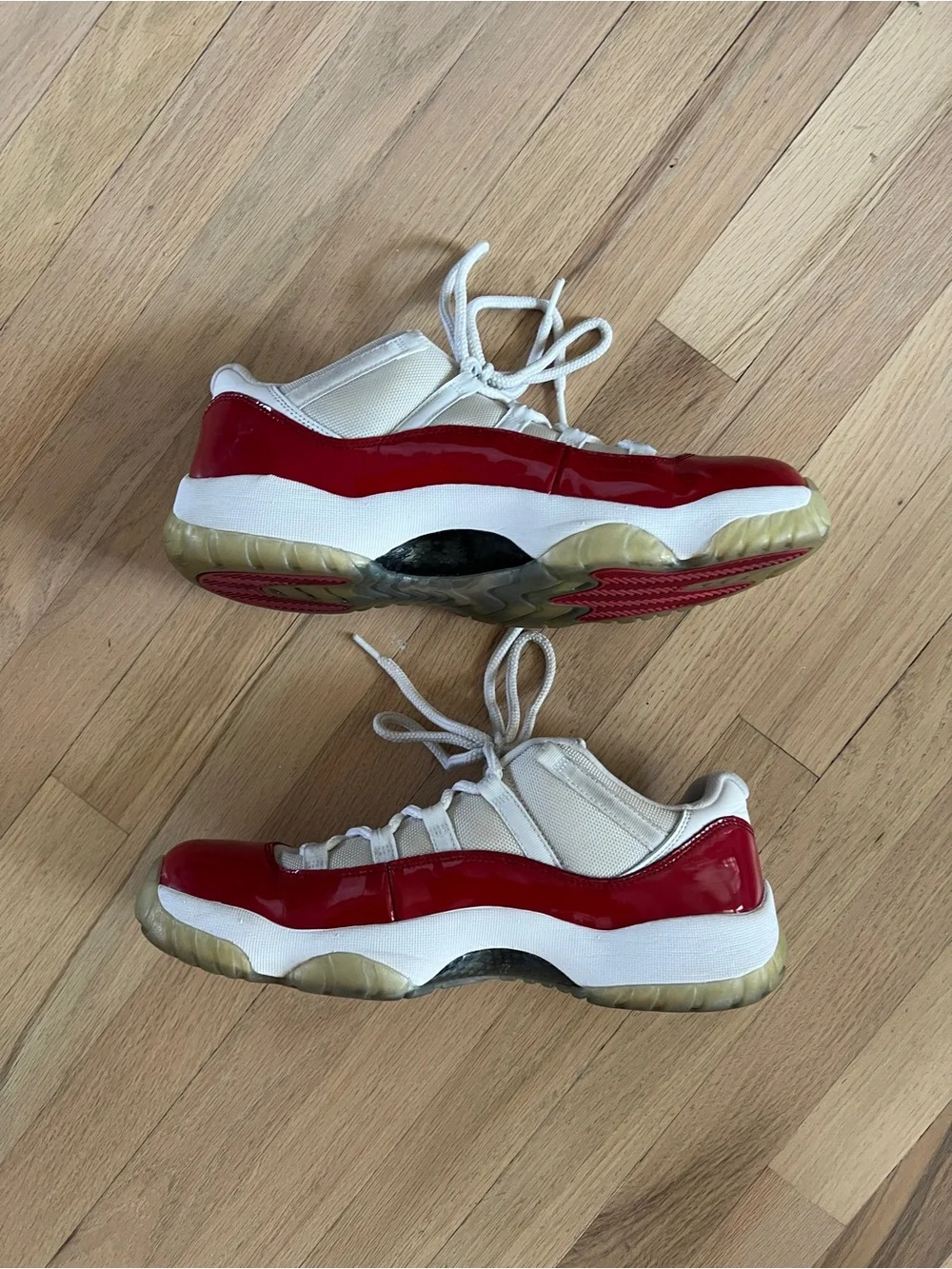 Jordan Low-Top Sneakers in White and Red